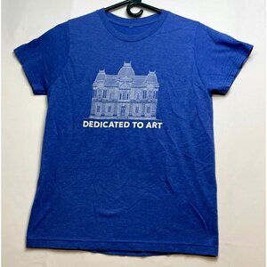Smithsonian American Art Musuem Dedicated Art shirt womens small blue